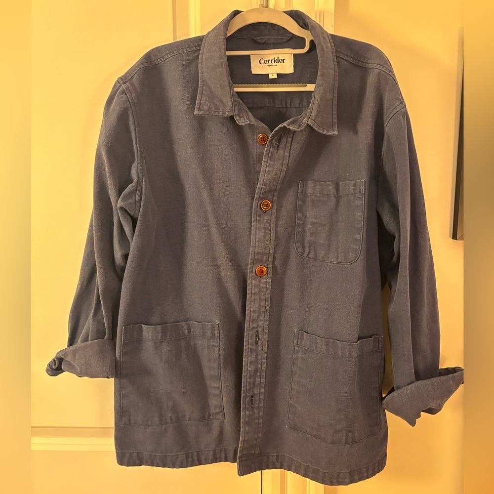 Corridor Duck Dye Overshirt in Indigo (Chore Coat)